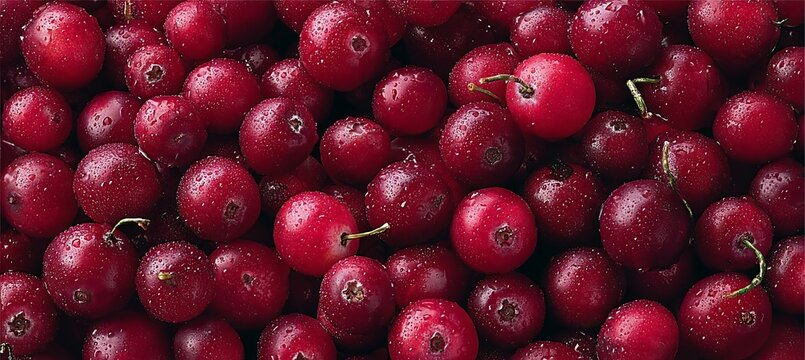 Freshling Lycoming Cranberry Set Cluster Isolated Full View Frame Texture Organic Food Concept. V04