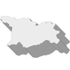 3D map dimension - continent Asia country Georgia © badrpost