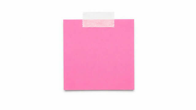 Sticky note reminder. Post it note paper. pink sheets for notes isolated with clipping path on background.