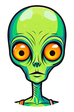 PNG Alien pop art sticker drawing representation illustrated.