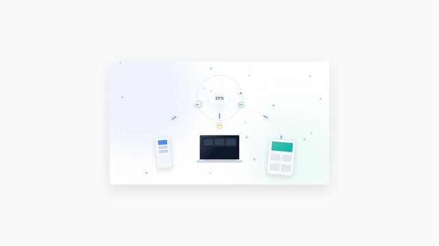 Cloud Data Synchronization Between Devices Animation
