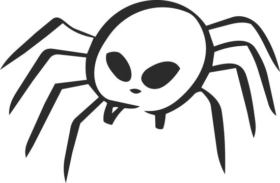 Alien Face Spider Halloween Doodle Icon