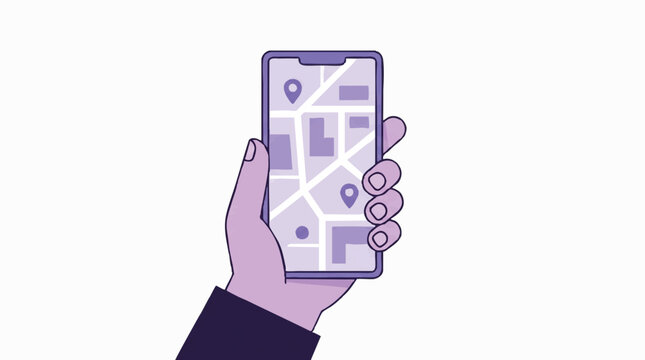Modern smartphone hand interface with holographic digital icons illustrating augmented reality concept for app development, user experience design, and interactive technology marketing
