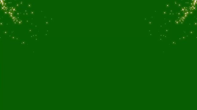 Golden glitter magic sparkles line stars, smooth green screen background in vibrant 4K. starlight dust line, twinkle star animation, cartoon doodle sparkles, white glowing fairy sparkle line burst