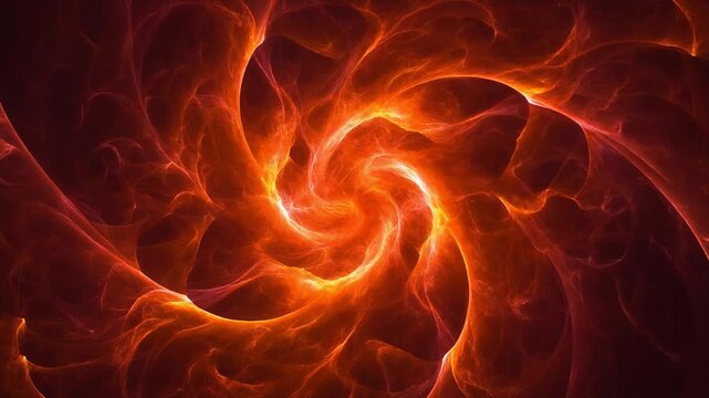 Fiery red-amber plasma energy erupts in slow-twisting casting glowing waves of energy against a dark background &mdash; ideal for cinematic, tech, and gaming overlays. 