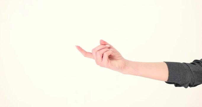 Hands gracefully move, telling a story with vibrant gestures. Set against a blank backdrop, every flick and point becomes a dance of communication.