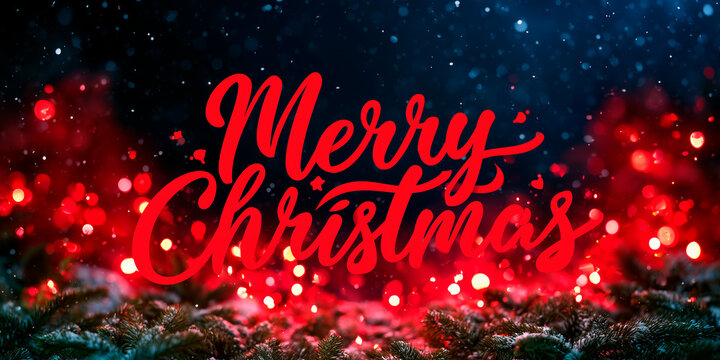 Merry Christmas Text Typography Graphic Design Element on Isolated Background