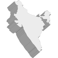 3D map dimension - continent Asia country India © badrpost