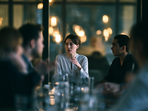 Diverse Business men and women at their meeting at modern urban glassy office