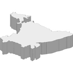 3D map dimension - continent Asia country India © badrpost