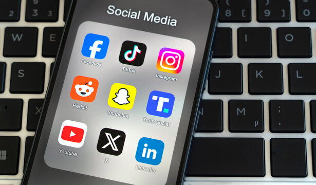 Social Media applications displayed on smartphone
