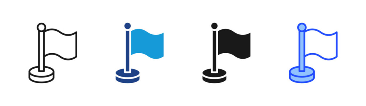Goal Flag icon set multiple style collection