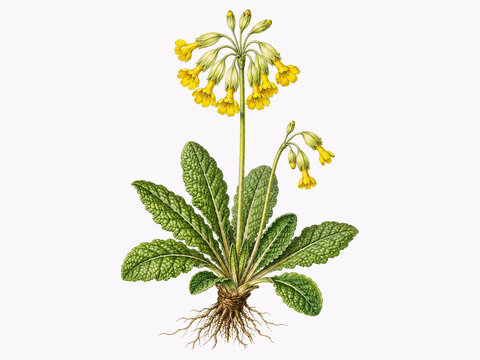 primrose in bloom flower isolated on white background
