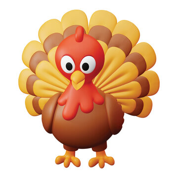 3d rendering icon Turkey animal