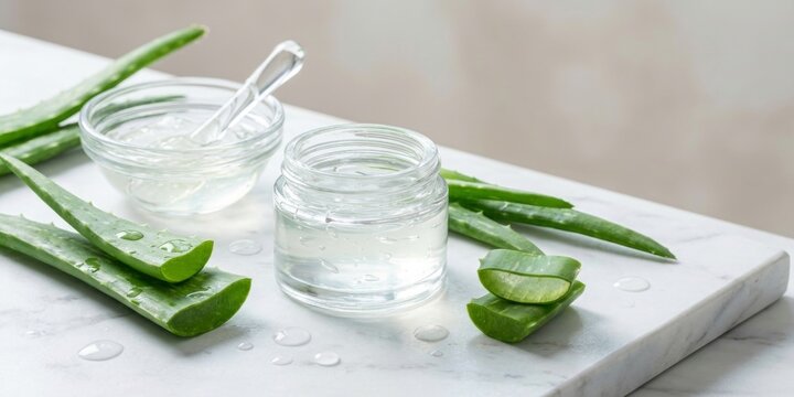Refreshing Aloe Vera Gel and Leaf Hydration Skincare
