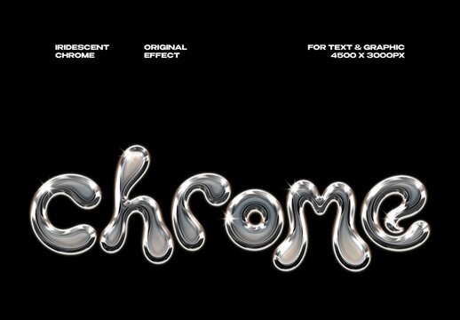 Iridescent Chrome Mockup For Branding And Packaging Design