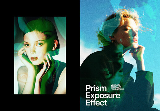 Prism Exposure Photo Effect For Poster And Print Design