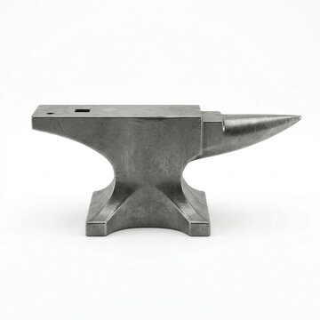 Heavy metal anvil on white background for blacksmithing tools  