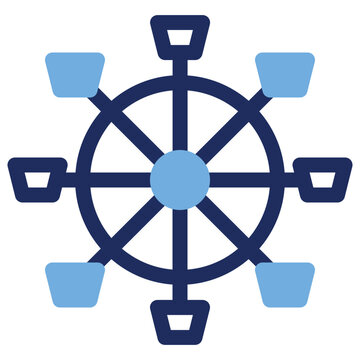 Amusement Park Ferris Wheel Duo Tone Icon