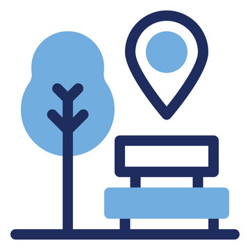 Park Location Map Pin Duo Tone Icon