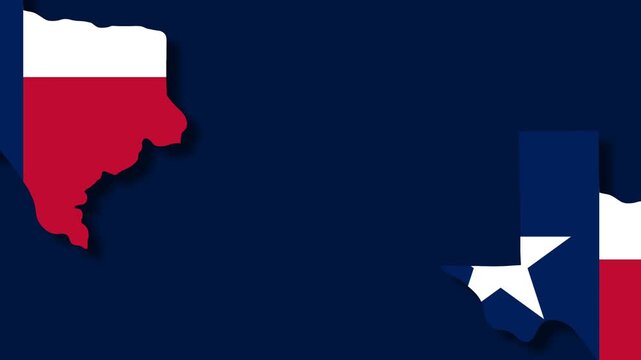 Texas Map and Flag Graphic Background for Lone Star State Presentation.