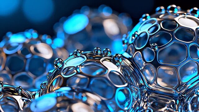 Abstract metallic spheres with bubbles