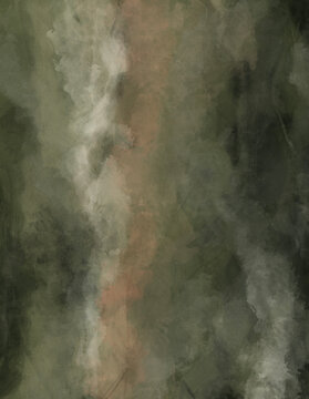 Dark Moss Green Atmospheric Hand Painted Texture Background