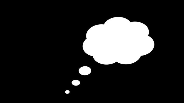 "Thought bubble animation with wiggle effect cartoon cloud