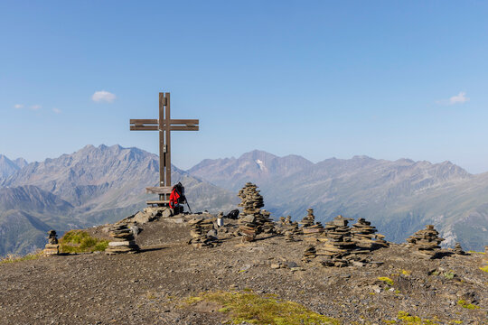 Landschaft, Gipfelkreuz, Schareck, K&auml;rnten, Wandergebiet, Gro&szlig;glocknergebiet.