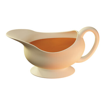 3d rendering icon Gravy boat
