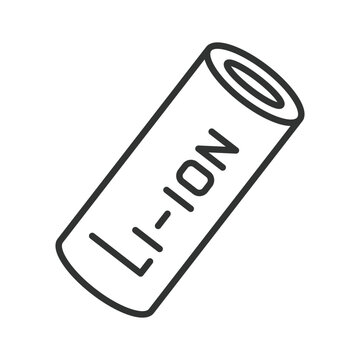 Li-ION battery icon in line design. Battery, li-ion, lithium-ion, power, energy, accumulator, electric on white background vector. Li-ION battery editable stroke icon.