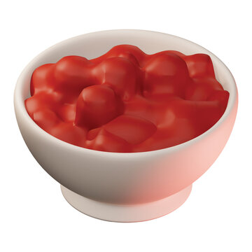 3d rendering icon Cranberry sauce