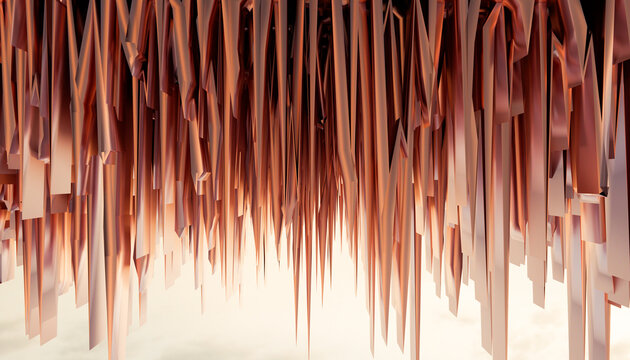Abstract digital composition of vertical pointed spikes