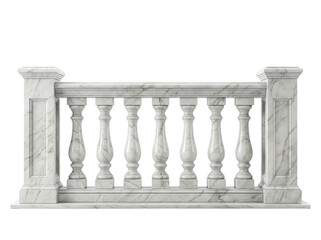Fototapeta premium Classic white marble balustrade railing isolated on white background
