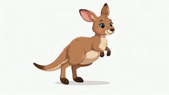 Kangaroo Jumping Animation Cycle Featuring a Cute Cartoon Character for Creative Kids Projects