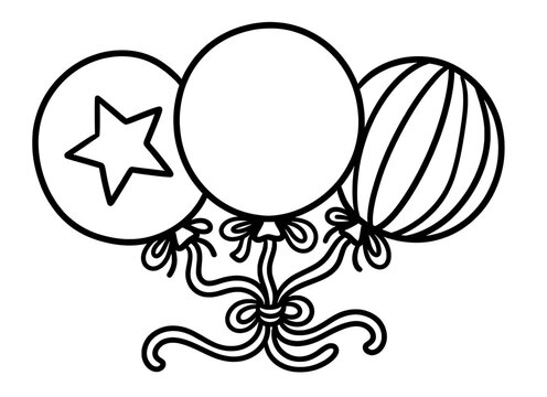 Three colorful balloons with star and striped patterns tied together, suitable for festive occasions like Independence Day or Juneteenth celebrations