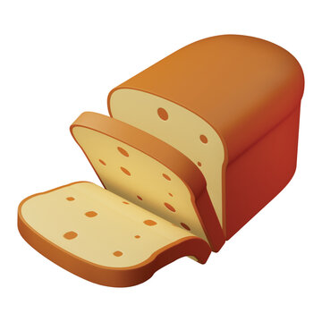 3d rendering icon Bread baked