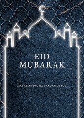 Obraz premium Eid Mubarak invitation card template, design