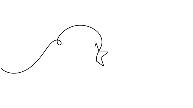 Line art animated rating star within speech bubble icon sign continuous one drawing moving on white background minimalist success conversation opinion symbol animation