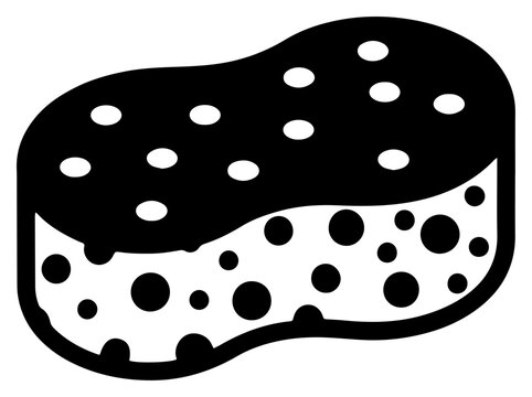 cleaning sponge silhouette icon for home and car washing services