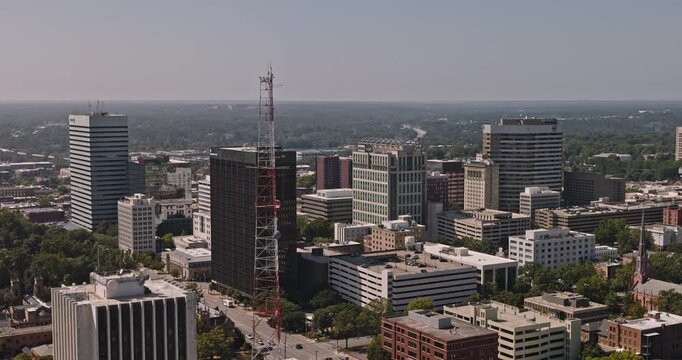Columbia South Carolina Aerial v35 low flyover through the downtown business district and modern city skyline - Shot with Inspire 3 8k - Oct 3rd 2023