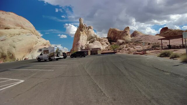 Driving Plate Nevada Desert Valley of Fire Mouses Tank Rd Northbound Front View 10 USA