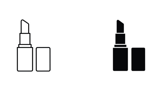 Classic lipstick tube icon for beauty branding and cosmetic product design in flat vector graphic