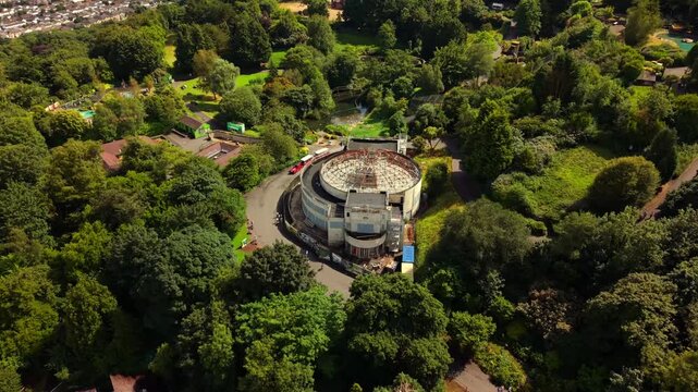 Clockwise 4K 60FPS aerial video of Belfast Zoo and Cavehill in North Belfast, Northern Ireland in the UK on a bright sunny day. Produced with Rec709 colour.