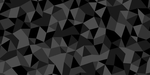 Obraz premium Abstract triangle polygonal gray background. Modern abstract geometric polygon background. Abstract seamless polygon background vector illustration. Black and gray Polygon Mosaic Background.
