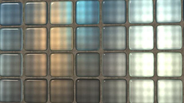 Glass block wall with sunlight passing through, seamless loop background