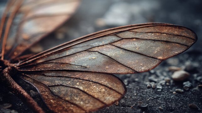 Extreme macro shot of intricate butterfly wing scales and veins