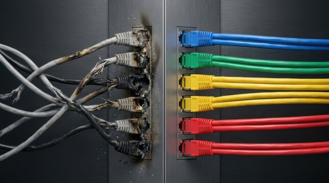 Network Connectivity Problem and Solution: Damaged and Organized Ethernet Cables