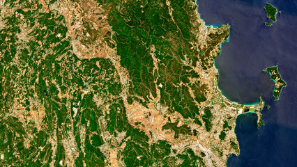 Provence-Alpes-Côte d’Azur, France on open data satellite image © M. Jurzyk