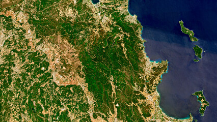 Provence-Alpes-Côte d’Azur, France on open data satellite image © M. Jurzyk